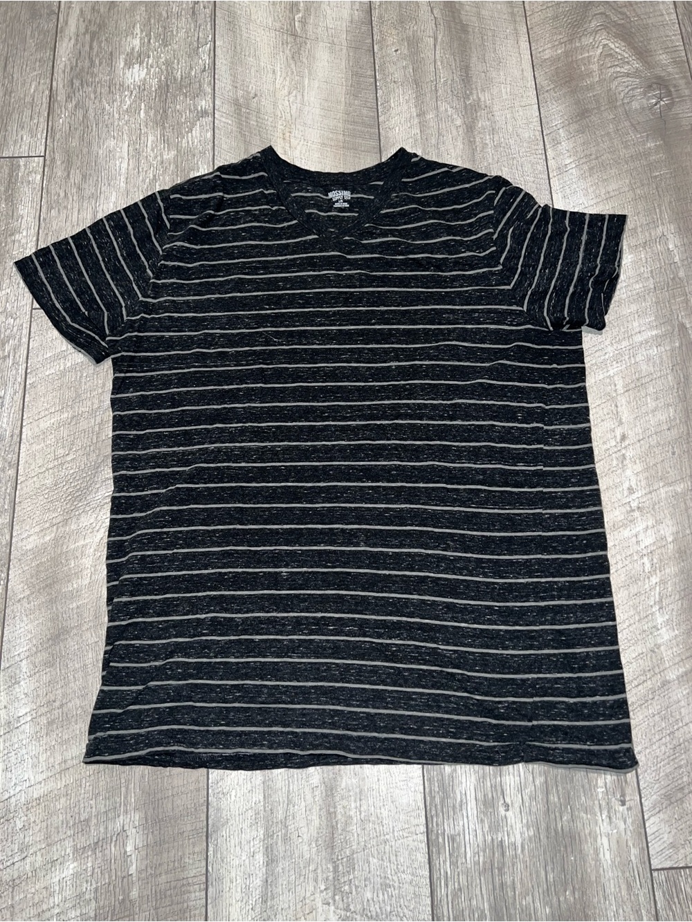 Mossimo Supply Co. Black Tee with Thin Gray Stripes